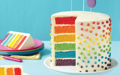 کیک تولد رنگین کمان