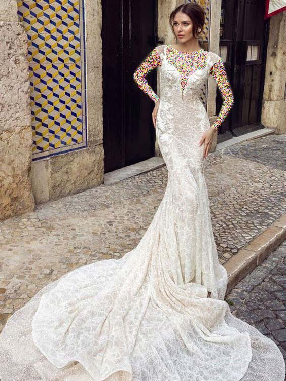 مدل لباس عروس آستین حلقه ای