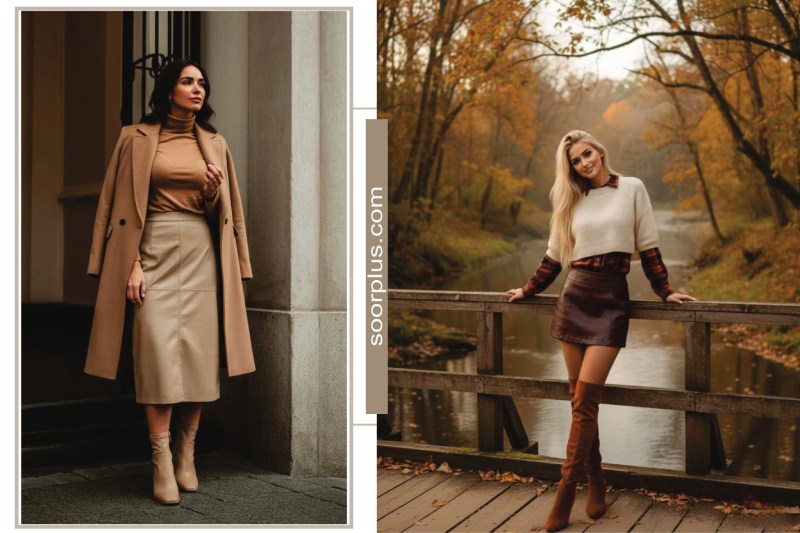 دامن چرمی پاییزی