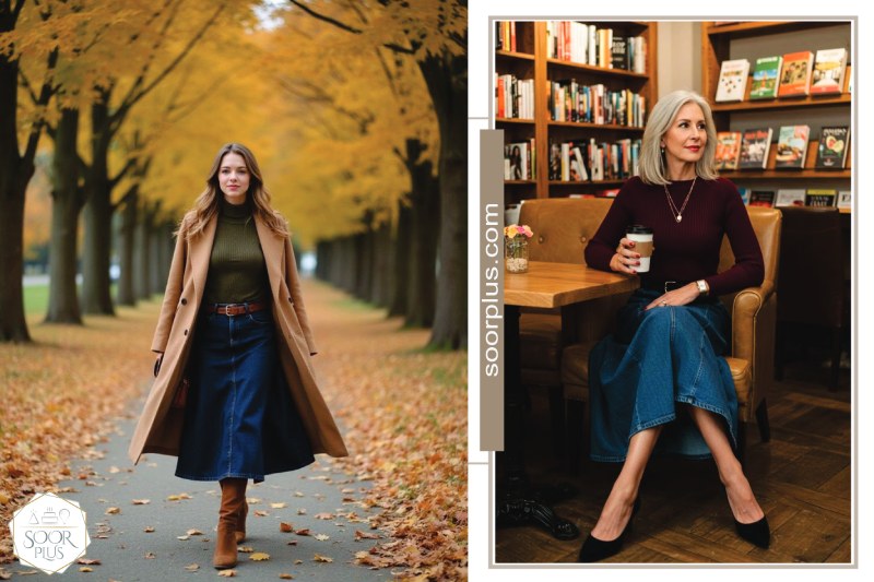 دامن جین پاییزی