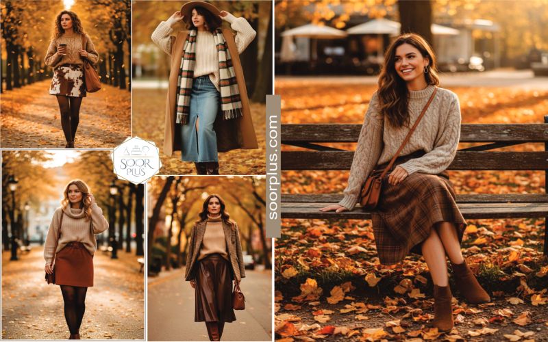 ایده های استایل پاییزی با دامن